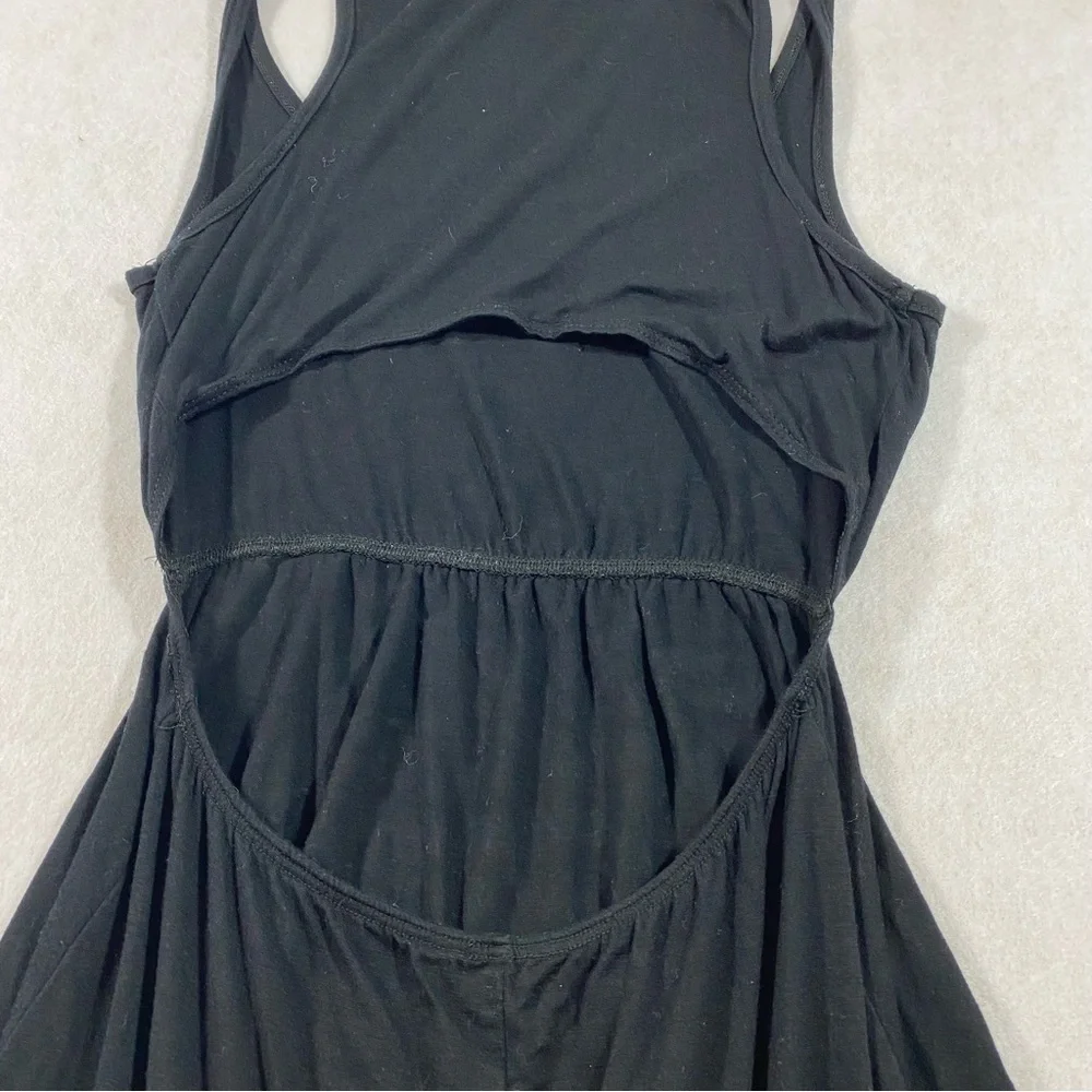High low Black Dress Open Back Sleeveless Jersey High Low Black Medium - Picture 9 of 10